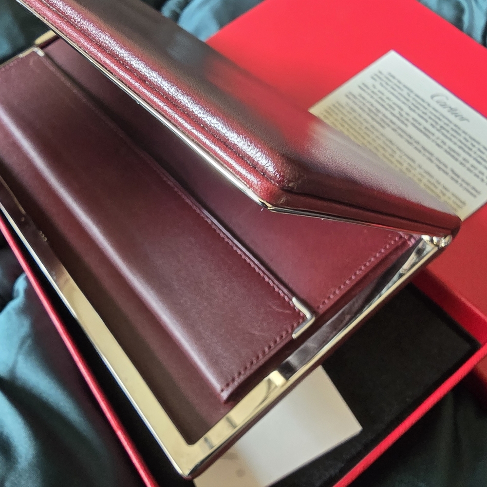 Authentic Cartier Deep Red Leather Wallet